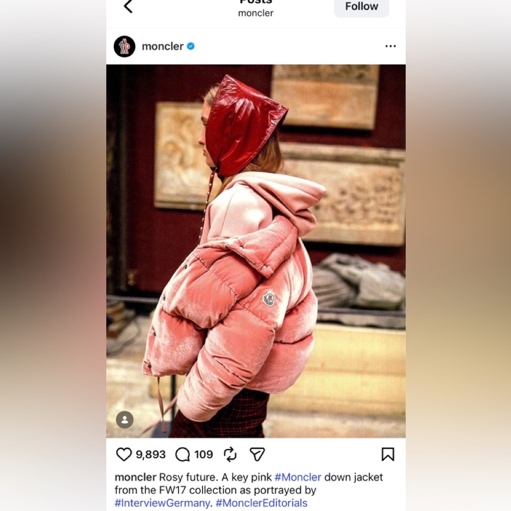 Moncler Velvet Goose Down Puff Jacket - Picture 2 of 12
